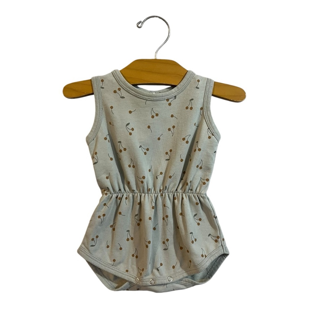 Rylee + Cru Gray Cherry Print Romper